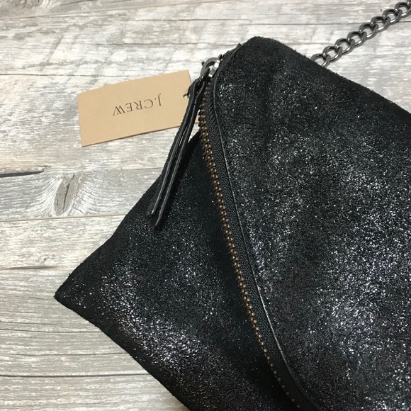 J. Crew Handbags - [J.Crew] Glitter Metallic Suede Envelope Clutch